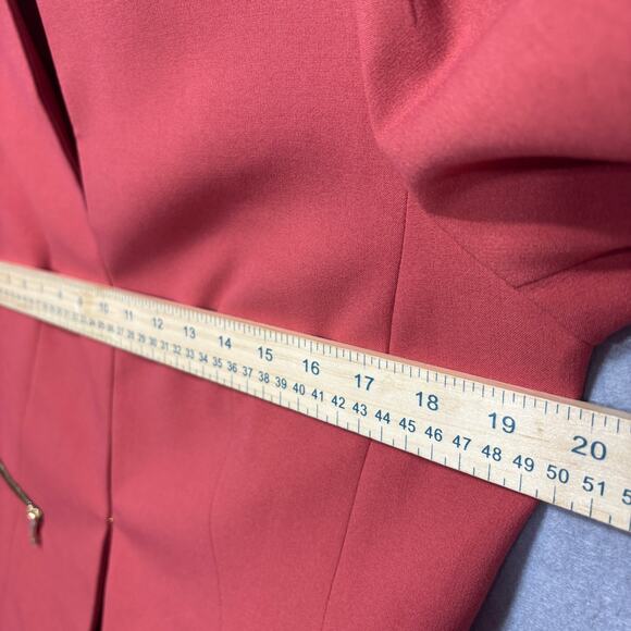 Nine West Coral Blazer 8 Structured Zip Pocket Soft Glam Retro Statement Career - Picture 8 of 8